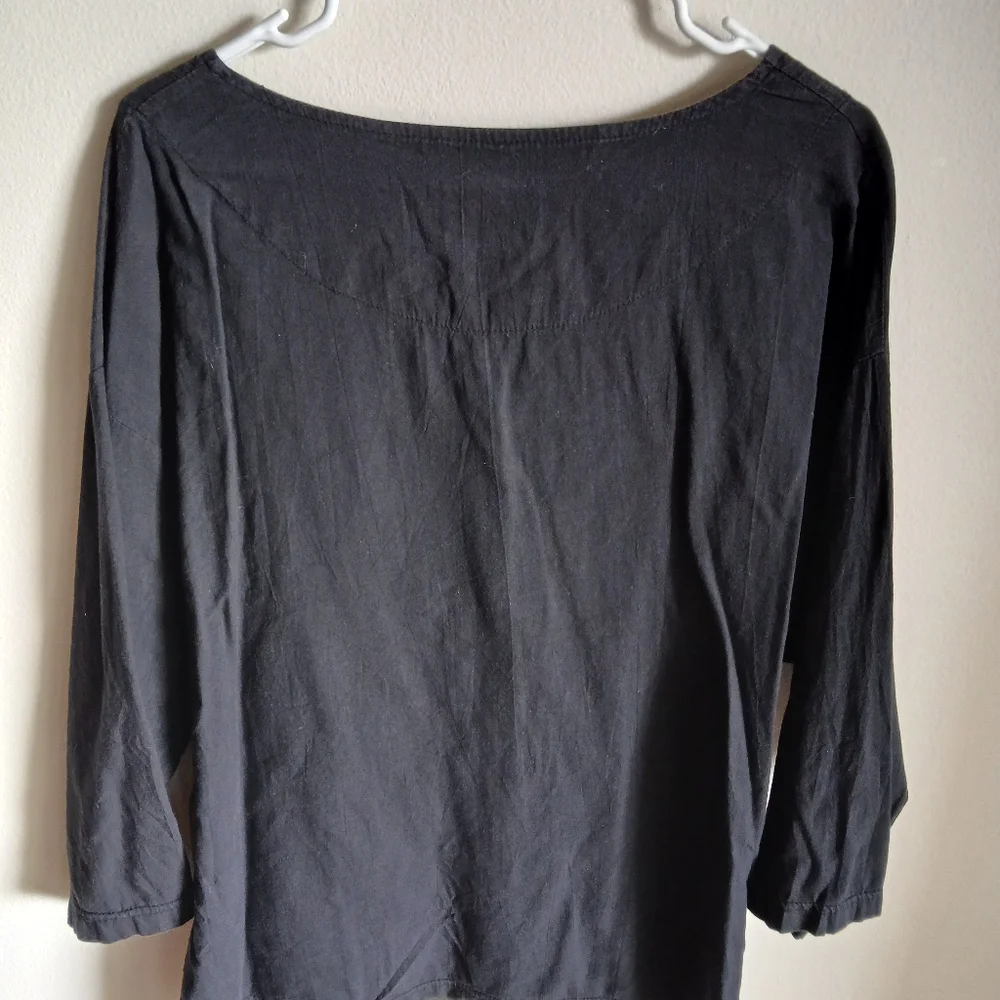 Jordan Taylor Beachwear Black  Cotton Button 3/4 Sleeves